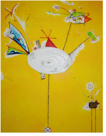  Nr.30  Sonnenvogel  Mischtechnik 100x120cm